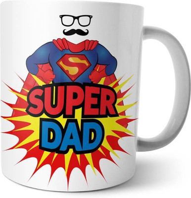 

ME&YOU Gifts On Father's Day For Father; Super Dad (IDuplicate53) Printed Ceramic Mug(325 ml), Multicolor