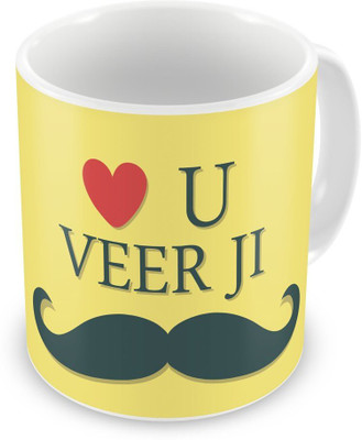 

ME&YOU Gifts On Birthday Anniversary For Brother Bro; Love You Veer Ji (IDuplicate84) Printed Ceramic Mug(325 ml), Multicolor