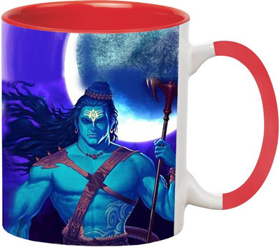 

Ashvah Bhole Baba Ceramic Mug(350 ml), Red