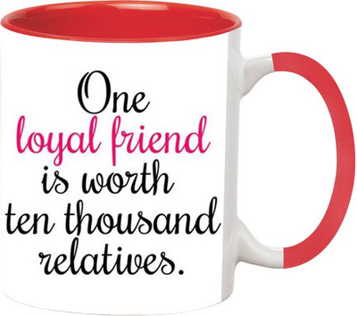 

Ashvah Friend's Forever 1 Ceramic Mug(350 ml), Red