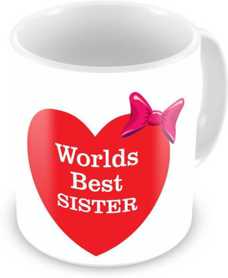 

ME&YOU Gifts On Birthday Rakhi For Sis; World's Best Sister (IDuplicate68) Printed Ceramic Mug(325 ml), Multicolor