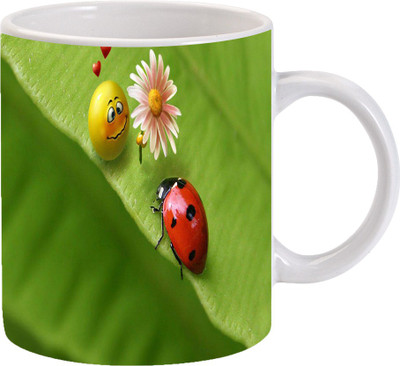 

Maison N Mode Smile Crocroch Coffee Ceramic Mug(330 ml), Multicolor