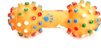 

SRI Natural Rubber Colourful Dumbbell Squeaky Fun Toy - Small Rubber Squeaky Toy For Dog