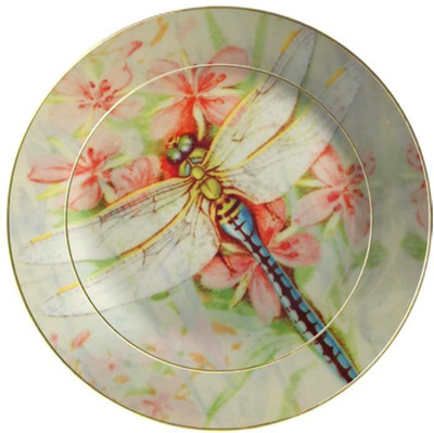 

fabulloso Leaf Designs Pink Dragonfly Ceramic Quarter Plate Small Plates