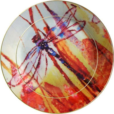 

fabulloso Leaf Designs Brown Dragonfly Ceramic Quarter Plate Small Plates