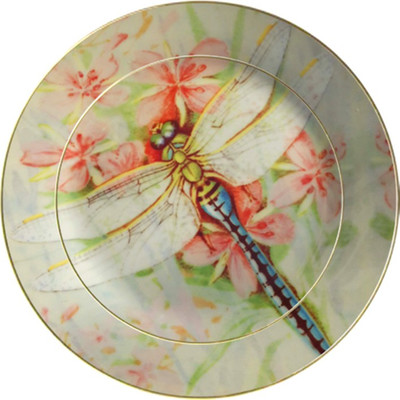 

fabulloso Leaf Designs Pink Dragonfly Ceramic Dinner Plate Dinner Plates