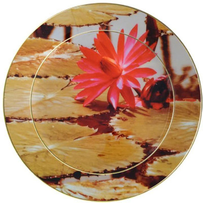 

fabulloso Leaf Designs Pink Lotus Ceramic Dinner Plate Dinner Plates