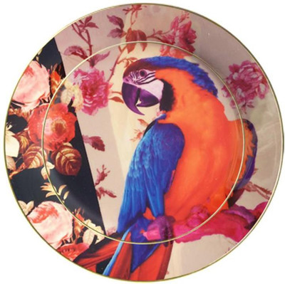 

fabulloso Leaf Designs Blue Parrot Ceramic Dinner Plate Dinner Plates