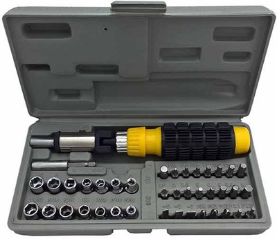 

attrico Screwdriver Kit Hand Tool Kit(41 Tools), Silver