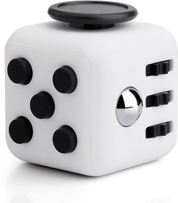 

ILU Fidget Cube Relives Anxiety Stress::Calming Toy for Focus, Relaxation, Distraction & Improved Mood::Perfect Gift for Autism, Anger, ADD, ADHD & PTSD White::Black(1 Pieces)