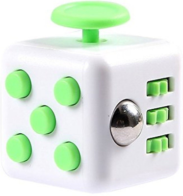 

ILU Fidget Cube Relives Anxiety Stress::Calming Toy for Focus, Relaxation, Distraction & Improved Mood::Perfect Gift for Autism, Anger, ADD, ADHD & PTSD White::Green(1 Pieces)
