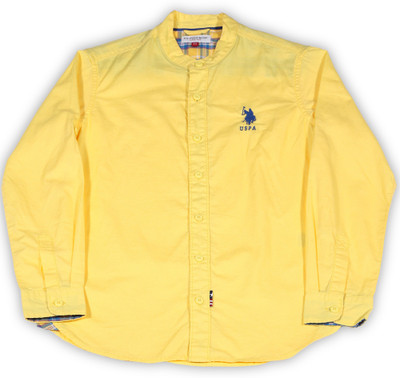 

Us Polo Kids Boys Solid Casual Yellow Shirt, Med. yellow