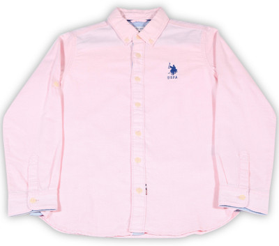 

Us Polo Kids Boys Solid Casual Pink Shirt, Lt pink