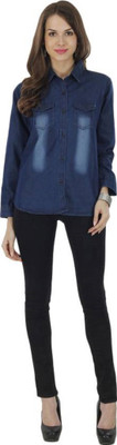 Ladybird Women Solid Casual Blue Shirt Ladybird Women Solid Casual Blue Shirt
