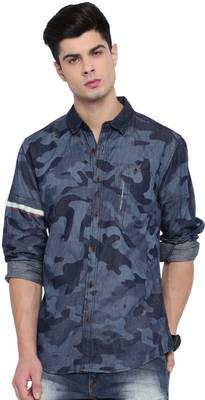 Roadster Men Printed Casual Blue Shirt