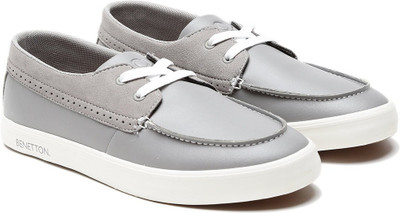 

United Colors of Benetton Boat Shoes For Men(Grey