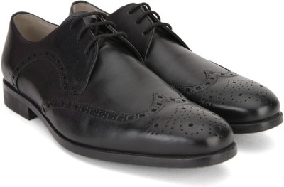 

Clarks Amieson Limit Black Leather Lace Up For Men(Black, Black leathe