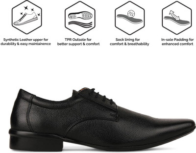 

Provogue Genuine Leather Laceup For Men(Black