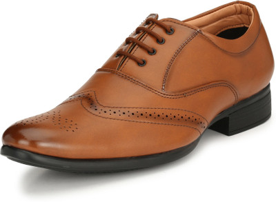 

SCARPIA Full Grain Brogue Brogues For Men(Tan
