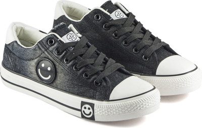 

DeVEE Conasers Smiley Denimology .0 Black Sneakers For Women(Black