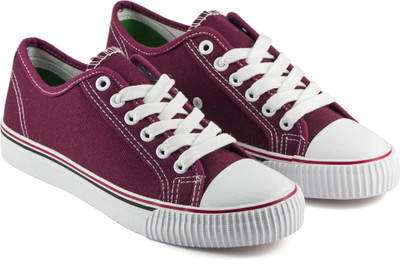 

DeVEE Always In Fashion Lace-up Maroon Canvas Shoes For Women(Purple, White