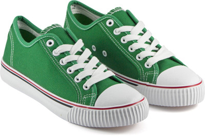 

DeVEE Always In Fashion Lace-up Green Canvas Shoes For Women(Green