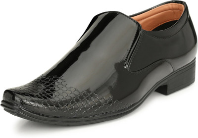 

SCARPIA Full Grain Patent Leather Slip On For Men(Black