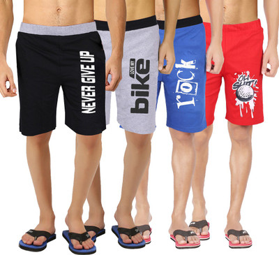 HOTFITS Graphic Print Men Multicolor Basic Shorts