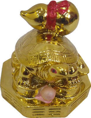 

FABZONE Gold Plated Fengshui Tortoise Tabel Showcase Home room décor Statue Diwali Decorative Showpiece Figurine Decorative Showpiece - 5 cm(Polyresin, Gold)