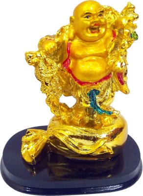 

FABZONE Gold Plated Fengshui Lord Laughing Buddha Statue God Good Luck Charm Sculputer Handicraft Idol Diwali Decorative Spiritual Puja Vastu Showpiece Figurine - Religious Pooja Gift Item & Murti for Mandir / Temple / Home / Office Decorative Showpiece -