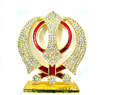 

Niteo Khanda Emblem Car Dashboard Idol | Khanda Emblem Idol Decorative Showpiece - 8.7 cm(Alloy, Multicolor)