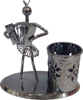 

FABZONE Musical Human Attch Pen Stand Study Tabel & Home room décor Statue Diwali Decorative Showpiece Figurine Decorative Showpiece - 12 cm(Aluminium, Black)
