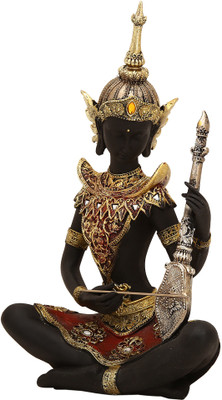 

shivika enterprises Thai Style Musician Figurine Polyresin Black Home Decoration House Valentine Day Gift Decorative Showpiece - 30 cm(Polyresin, Multicolor)