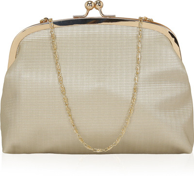 

Kleio Women Evening/Party Gold Leatherette Sling Bag
