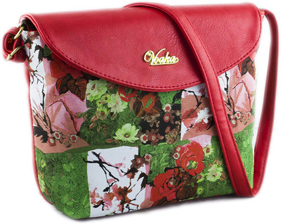 

Voaka Women Casual Red PU Sling Bag