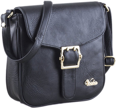 

Voaka Women Casual Black PU Sling Bag