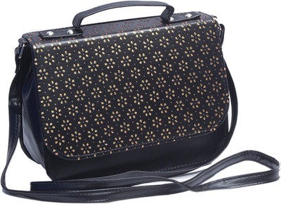 

Voaka Women Casual Black PU Sling Bag