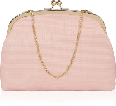 

Kleio Women Evening/Party Pink Leatherette Sling Bag