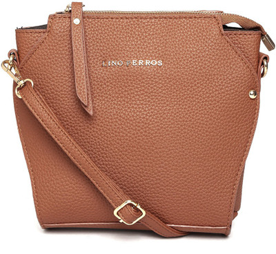 

Lino Perros Women Casual Brown Leatherette Sling Bag