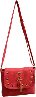 

HD Girls Casual Red Rexine Sling Bag