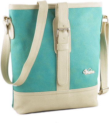 

Voaka Women Casual Beige, Blue PU Shoulder Bag