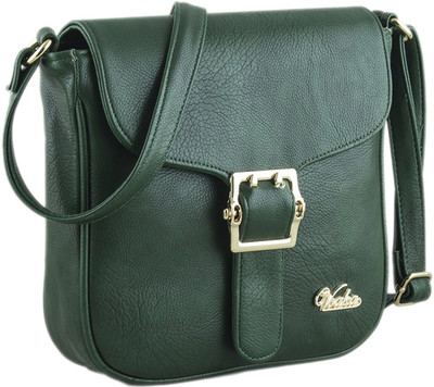 

Voaka Women Casual Green PU Sling Bag