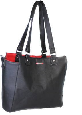 

Strutt Women Black, Red Leatherette, Nylon Tote