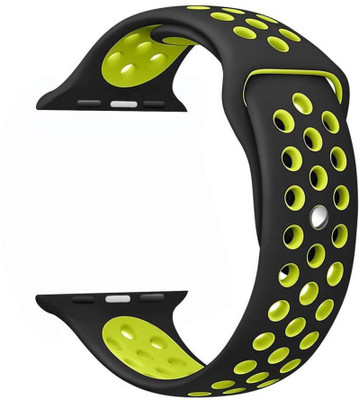 

TDG TDG1NKAWB0242BY Fresh Sporty Dotted Colors Soft TPU Watchband Smart Watch Strap(Black, Yellow), Black volt yellow