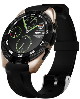 

ESTAR Presenting Bluetooth Smartwatch with Sim- Card Support Compatible Gold Smartwatch(Black Strap Free Size)