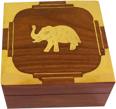 

Craft Art India Wooden Handmade Decorative / Jewelry / Storage With Beautiful Carving Jewellery Vanity Box(Brown)