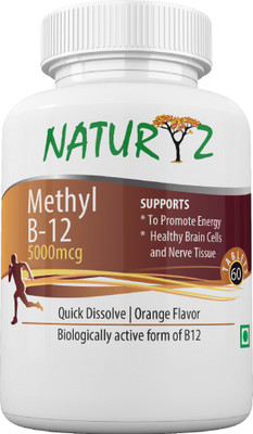 

NATURYZ Methylcobalamin B12 5000mcg Sublingual tablets Orange flavor 60 Tablets(60)