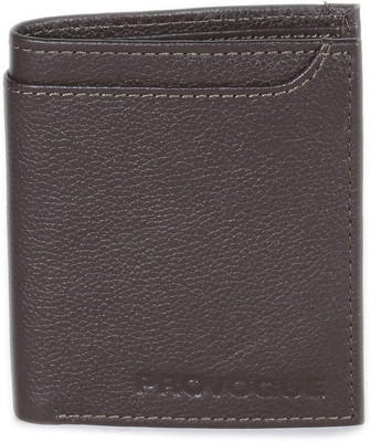 Provogue Men Brown Genuine Leather Wallet(4 Card Slots)