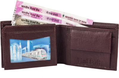 

White Bear Men Brown Artificial Leather Wallet(3 Card Slots)