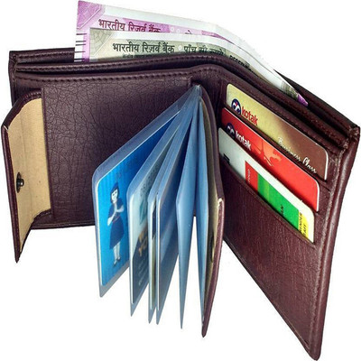 

White Bear Men Brown Artificial Leather Wallet(10 Card Slots)